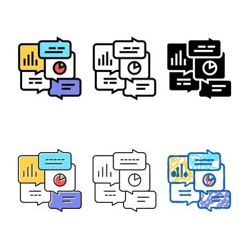 Office minimal tasks discussing color icon vector Stock Illustration