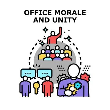 Office morale fostering team unity and business success Stockillustratie