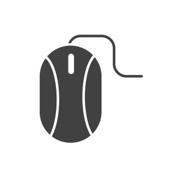 Office mouse computer software equipment supply silhouette on white background Stock Illustration