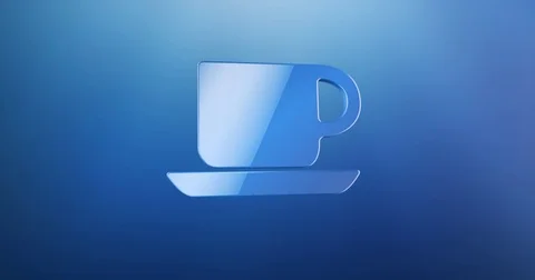 Office Mug Blue 3d Icon Stock Footage 75670567