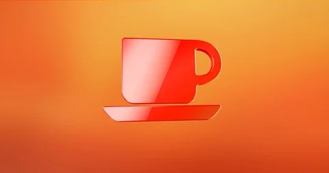 Office Mug Red 3d Icon Stock Footage 75670822
