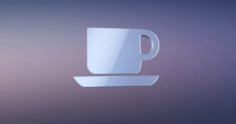 Office Mug Silver 3d Icon Stock Footage 75671039