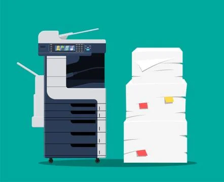 Office multifunction machine. Illustrazione stock