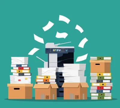 Office multifunction machine. Stock Illustration