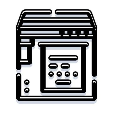 Office multifunction machine preparing documents for printing Stock Illustration