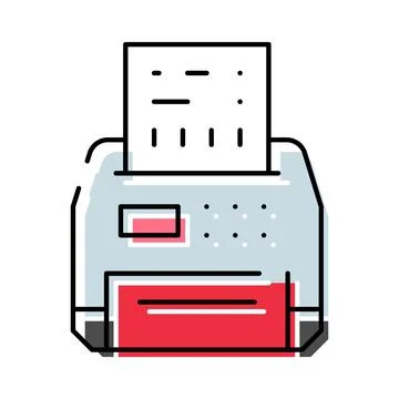 Office multifunction machine printing document Illustrazione stock