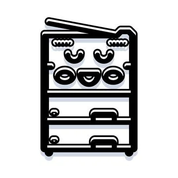Office multifunction printer machine icon illustration Stock Illustration