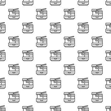 Office multifunction printer scanner copier machine seamless pattern Stock Illustration