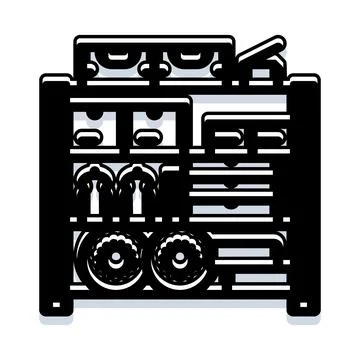 Office multifunction printer scanner copier machine graphic Stock Illustration