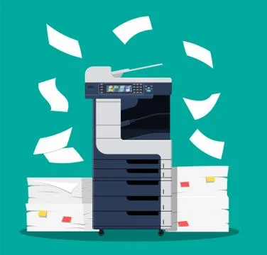 Office multifunction printer scanner. Stock Illustration