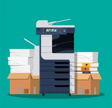 Office multifunction printer scanner. Illustrazione stock