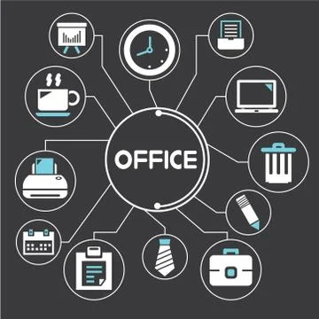 Office network Stock Illustration