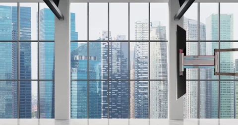 Office news virtual set Stock-Footage 80440156