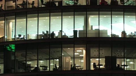 Office night in London Stock Footage 45406975