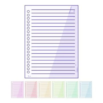 Office notebook line page cartoon vector graphic Stock Illustration