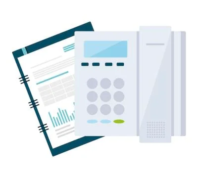 Office notepad with telephone Stock Illustration