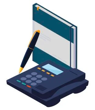 Office notepad with telephone Illustrazione stock