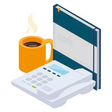 Office notepad with telephone Illustrazione stock