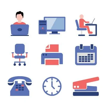 Office Objects Illustration Set Stock-Illustration