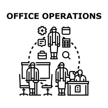 Office operations process management concept for business Stock Illustration