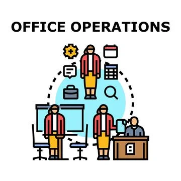 Office operations process management concept for business Stock Illustration