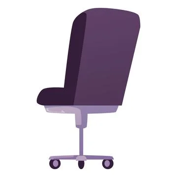 Office or desk rolling black armchair vector icon, ergonomic computer chair on Stock Illustration