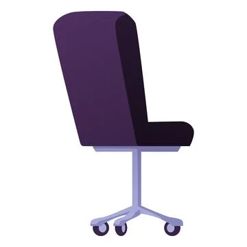 Office or desk rolling black armchair vector icon, office seat furniture Illustrazione stock