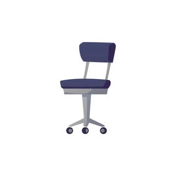 Office or desk rolling grey armchair vector icon, the office seat furniture Stock Illustration