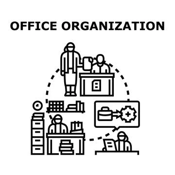 Office organization and business process management workflow Stock Illustration
