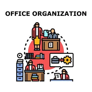 Office organization and business process management workflow Stock Illustration