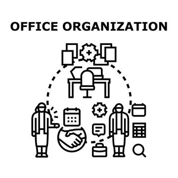 Office organization improving business process management productivity Illustrazione stock