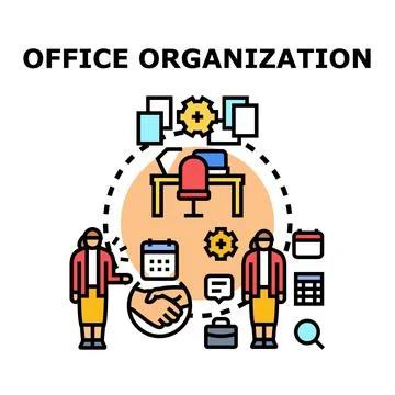Office organization improving business process management productivity Stock Illustration