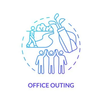 Office outing blue gradient concept icon Stock Illustration