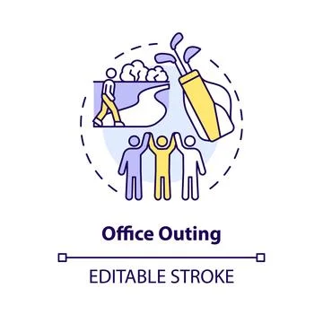 Office outing multi color concept icon Stock Illustration