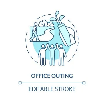 Office outing soft blue concept icon Stock Illustration