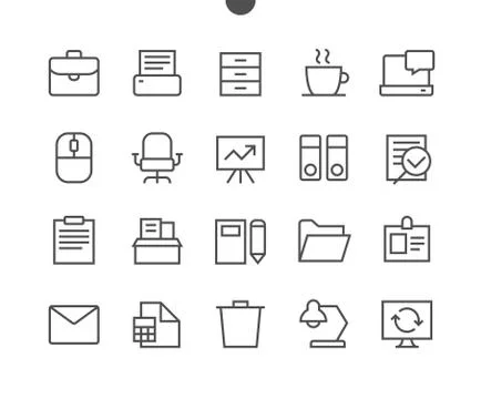 Office Outlined Pixel Perfect Well-crafted Vector Thin Line Icons 48x48 Ready Stock Illustration