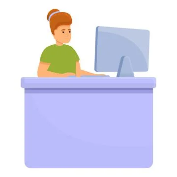 Office outsource icon, cartoon style Illustrazione stock