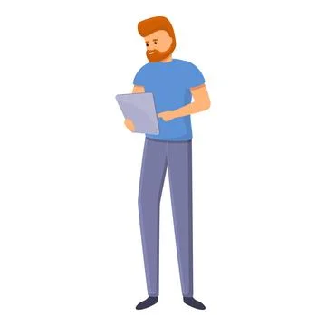 Office outsource tablet icon, cartoon style Stockillustratie