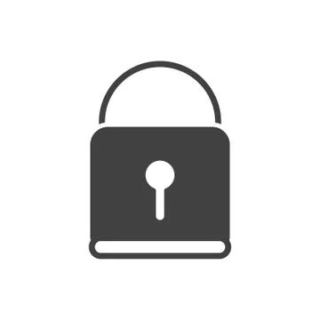Office padlock security protection supply silhouette on white background Stock Illustration