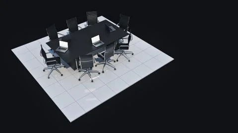 Office panorama. 3d rendering Stock Illustration