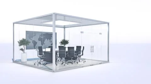 Office panorama. 3d rendering Stock Illustration
