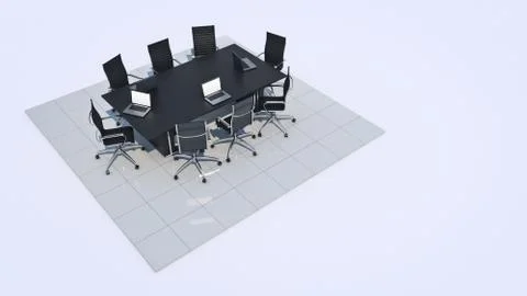Office panorama. 3d rendering Stock Illustration