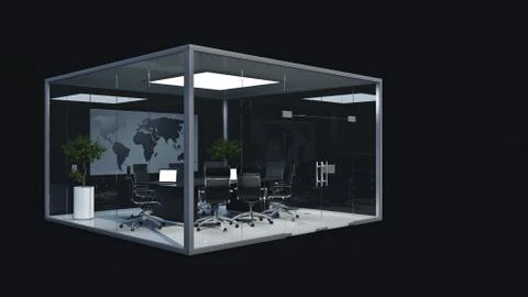 Office panorama. 3d rendering Stock Illustration
