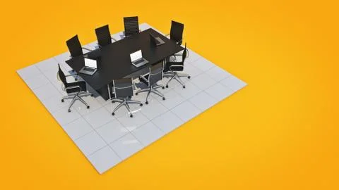Office panorama. 3d rendering Stock Illustration
