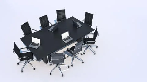 Office panorama. 3d rendering Stock Illustration