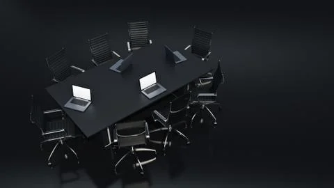 Office panorama. 3d rendering Illustrazione stock