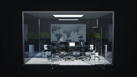 Office panorama. 3d rendering Stock Illustration