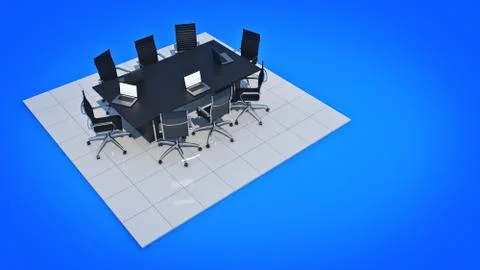 Office panorama. 3d rendering Stock Illustration