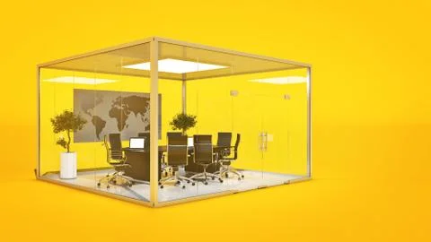 Office panorama. 3d rendering Stock Illustration