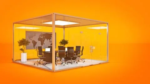 Office panorama. 3d rendering Stock Illustration